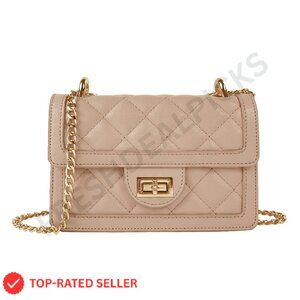 Quilted Crossbody Bag Mini Shoulder Purse Chain Strap Elegant Chic